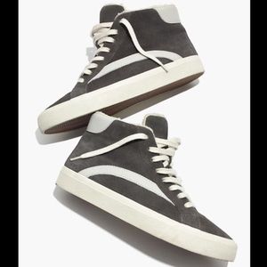 Madewell sidewalk high top faux shearling sneakers